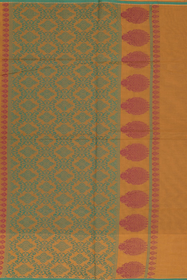 Coimbatore Cotton Saree In Yellow With Stripes Design