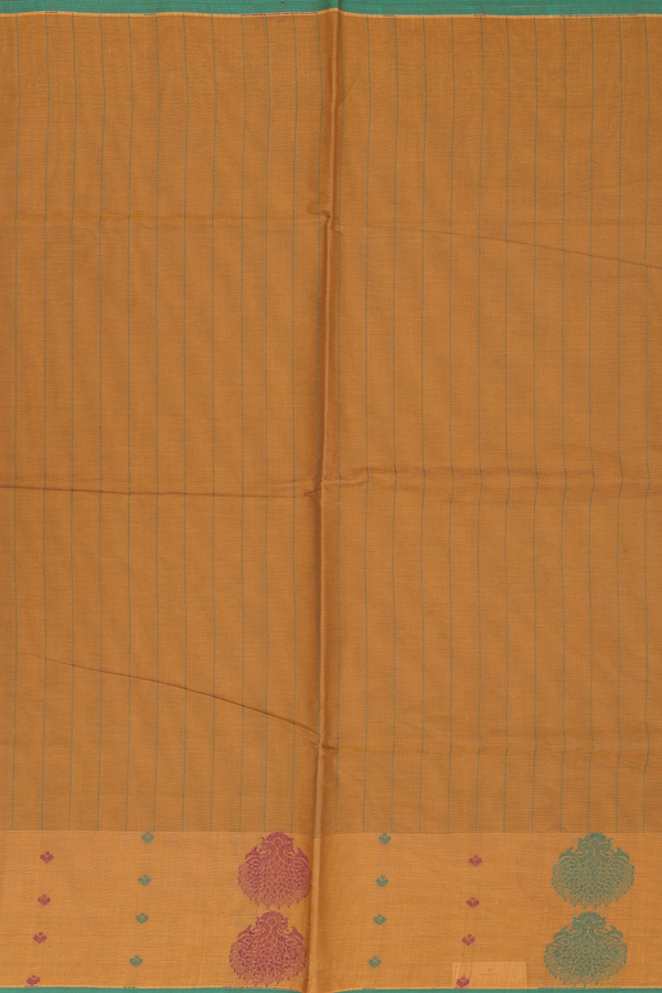 Coimbatore Cotton Saree In Yellow With Stripes Design