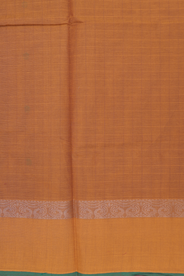Coimbatore Cotton Saree Ochre Orange With Threadwork Buttis