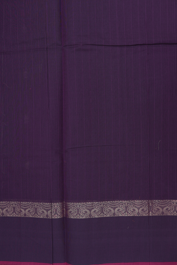 Coimbatore Cotton Saree Dark Purple With Threadwork Buttis