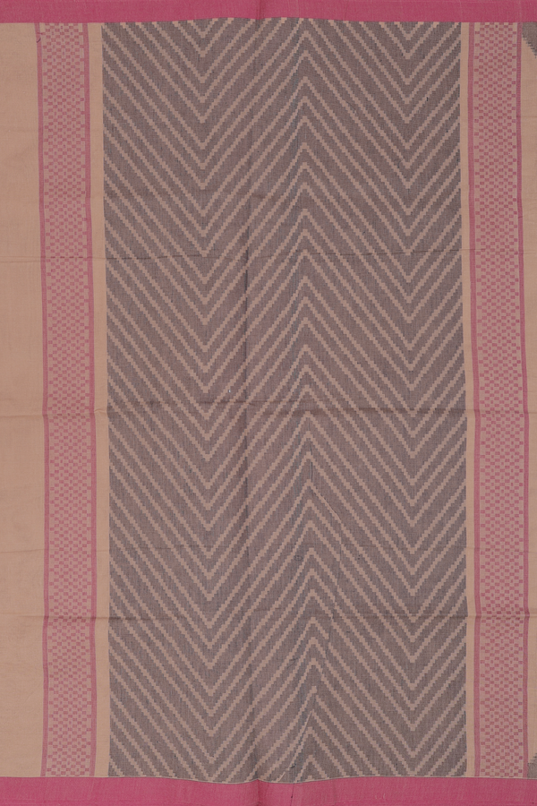Coimbatore Cotton Saree In Light Brown With Malli Moggu Buttas