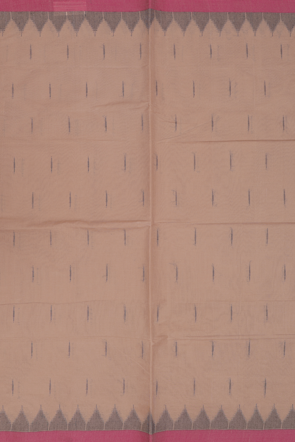 Coimbatore Cotton Saree In Light Brown With Malli Moggu Buttas