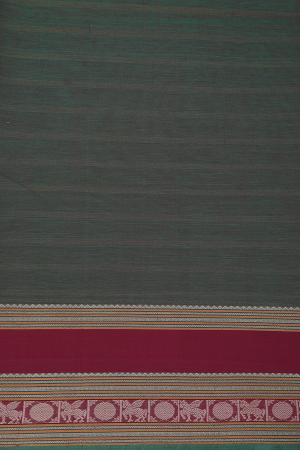 Coimbatore Cotton Saree In Green With Stripes Design