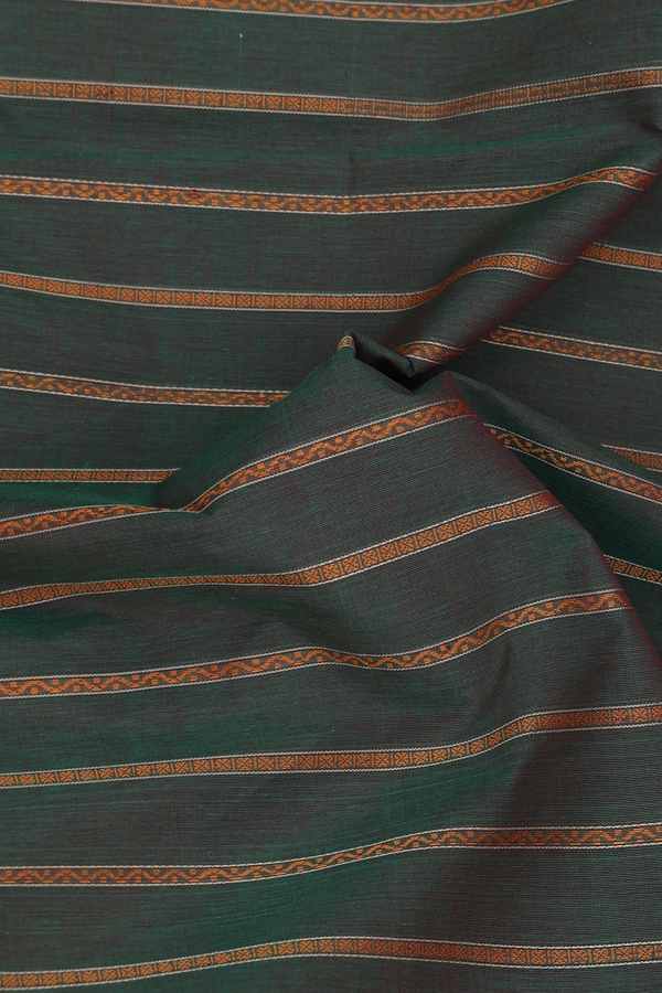 Coimbatore Cotton Saree In Green With Stripes Design