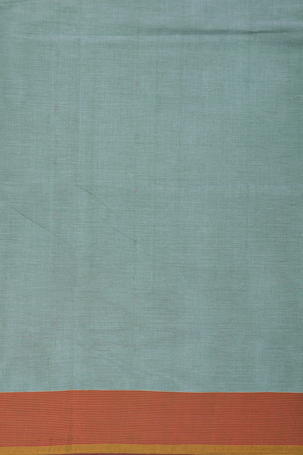Coimbatore Cotton Saree In Dusty Green With Threadwork Buttis
