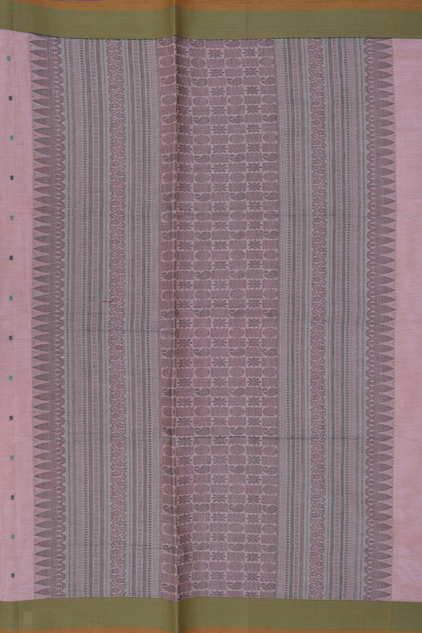 Coimbatore Cotton Saree In Rose Brown With Threadwork Buttis
