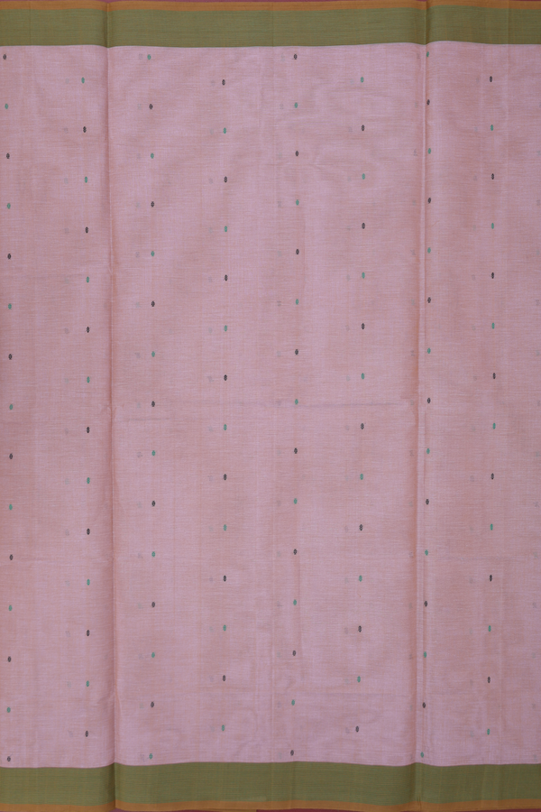 Coimbatore Cotton Saree In Rose Brown With Threadwork Buttis