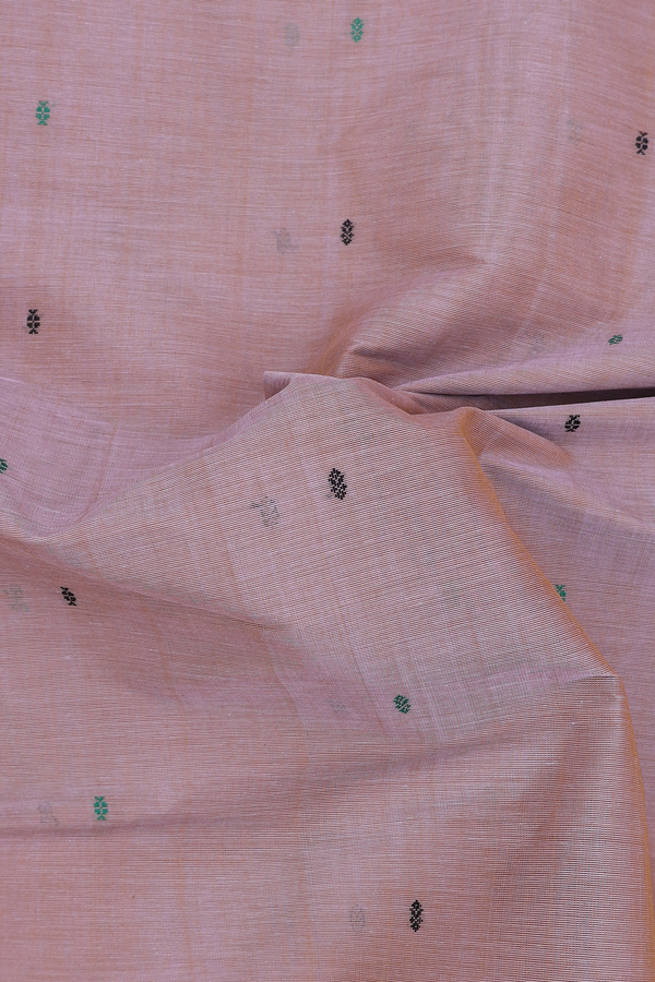 Coimbatore Cotton Saree In Rose Brown With Threadwork Buttis