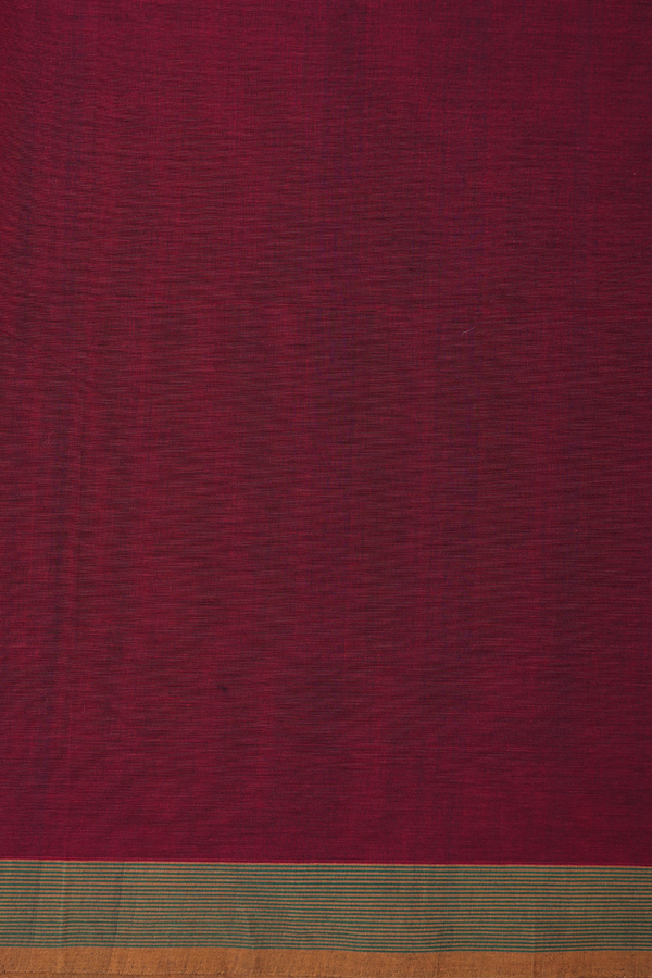 Coimbatore Cotton Saree In Ruby Red With Threadwork Buttis