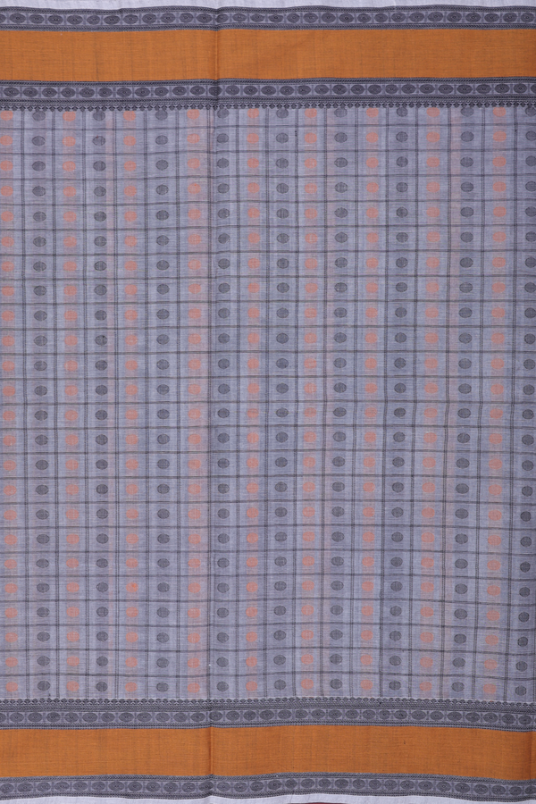 Coimbatore Cotton Saree In Grey With Checks Design