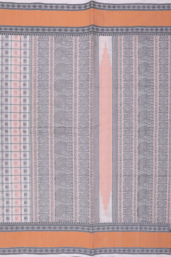 Coimbatore Cotton Saree In White With Checks Design
