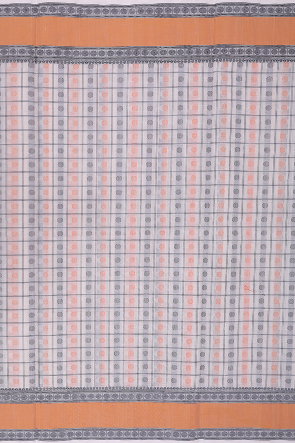 Coimbatore Cotton Saree In White With Checks Design