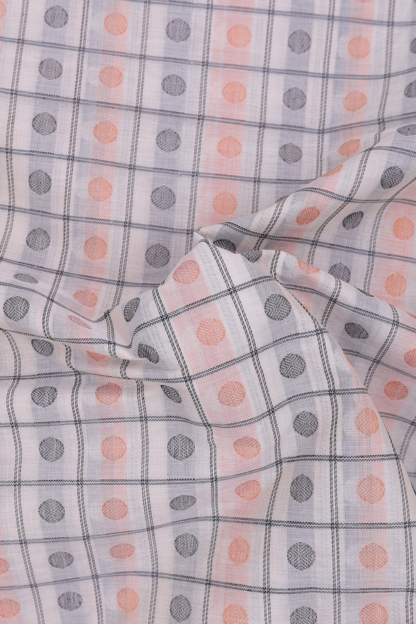 Coimbatore Cotton Saree In White With Checks Design