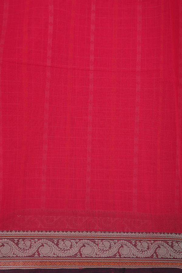 Coimbatore Cotton Saree In Red With Checks Design