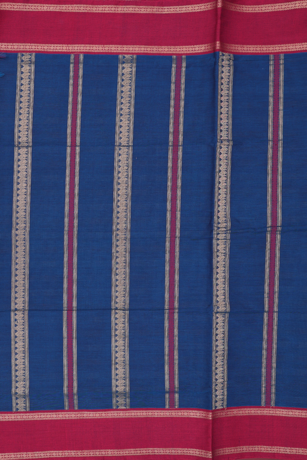 Coimbatore Cotton Saree In Blue With Checks Design
