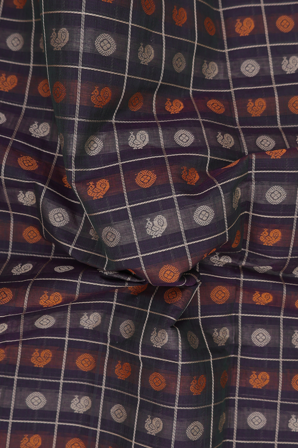 Coimbatore Cotton Saree In Dual Tone With Checks Design