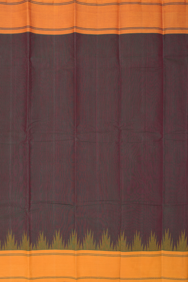 Kanchi Cotton Saree In Dual Tone With Temple Border