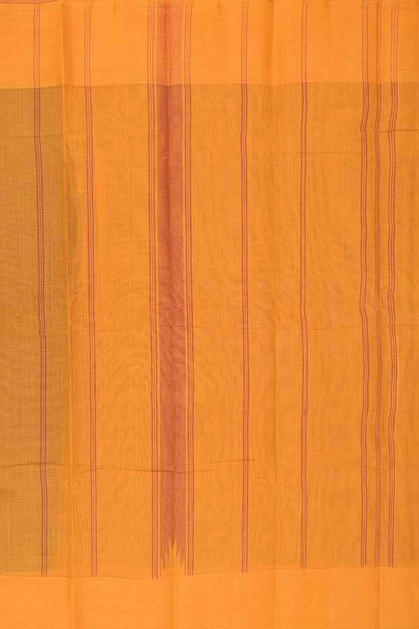 Kanchi Cotton Saree In Dual Tone With Temple Border