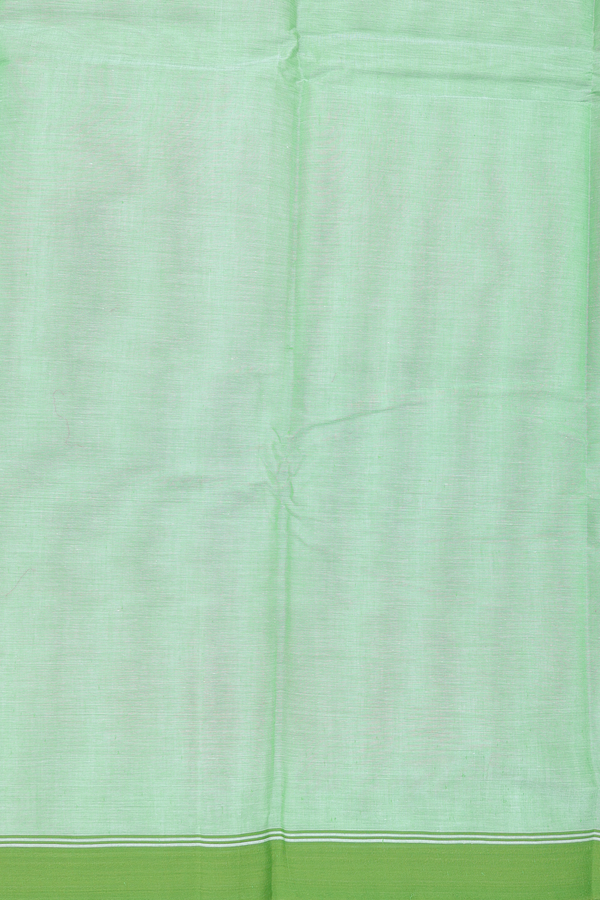Kanchi Cotton Saree In Green With Threadwork Buttas