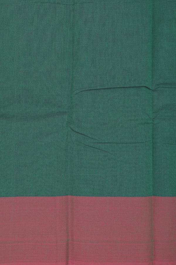 Kanchi Cotton Saree In Green With Floral Buttas