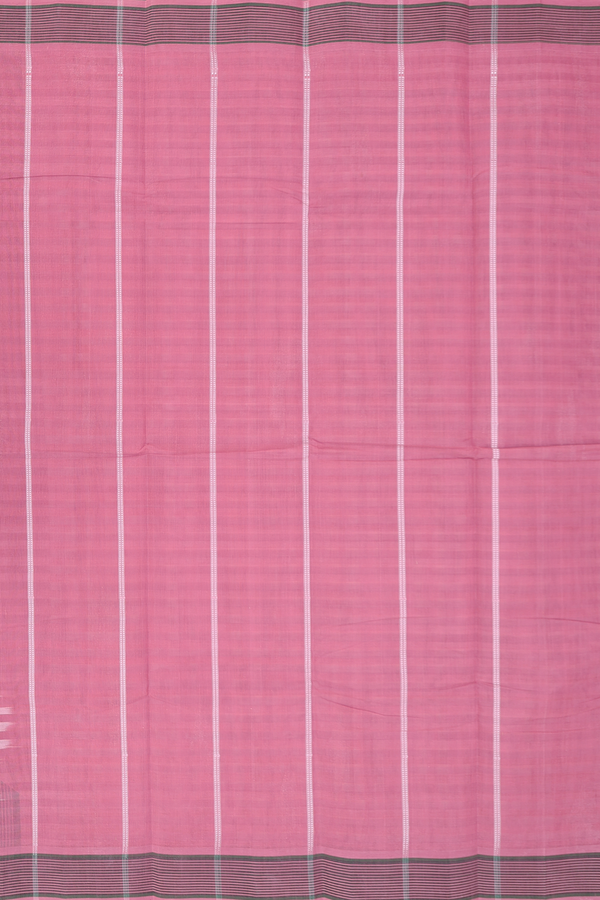 Kanchi Cotton Saree In Pink And White With Checks Design