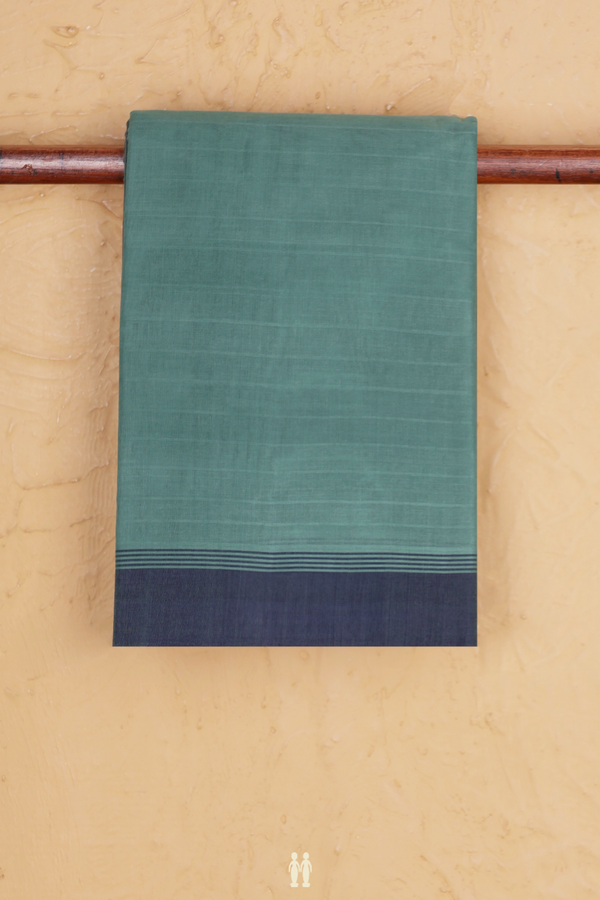 Kanchi Cotton Saree In Turkish Blue With Self Stripes
