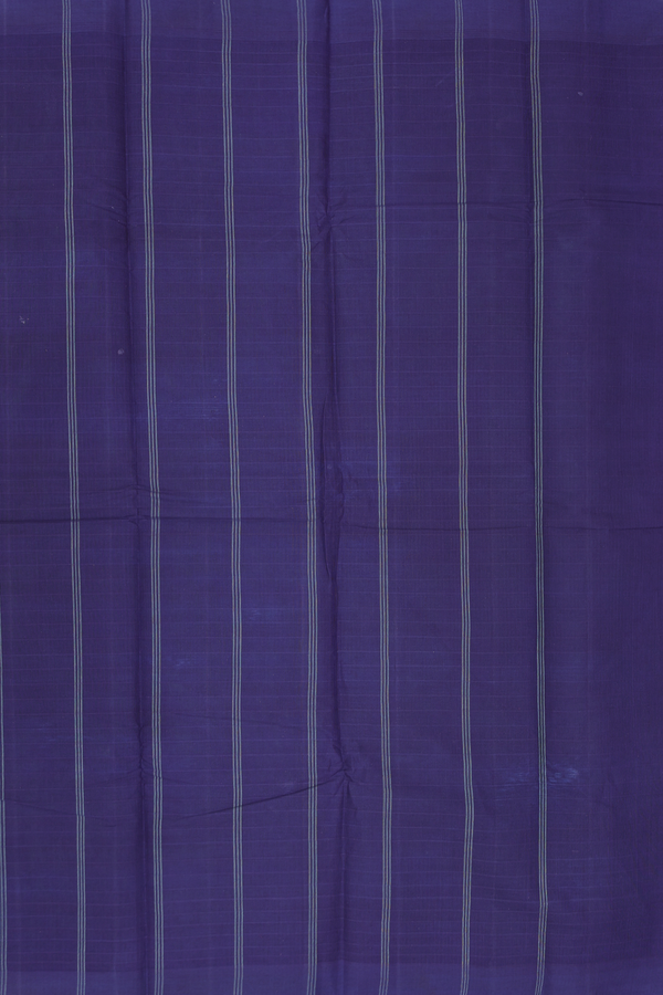 Kanchi Cotton Saree In Turkish Blue With Self Stripes