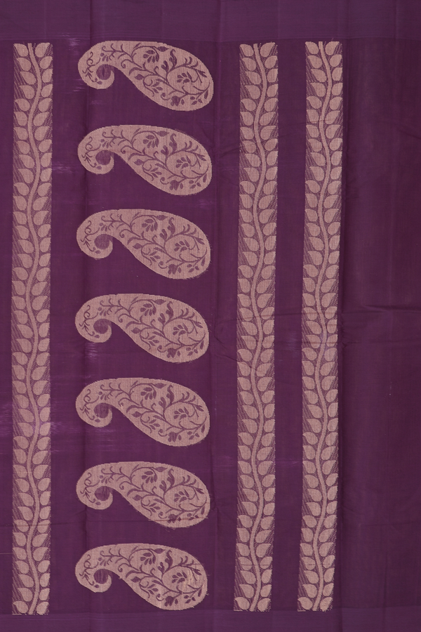 Kanchi Cotton Saree In Brown With Threadwork Buttas