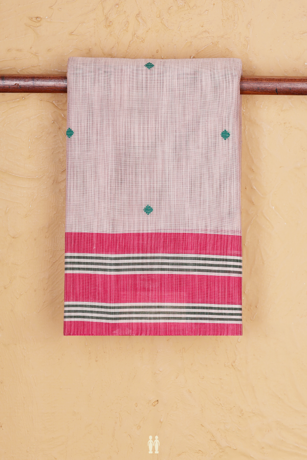 Kanchi Cotton Saree In Light Pink With Threadwork Buttas