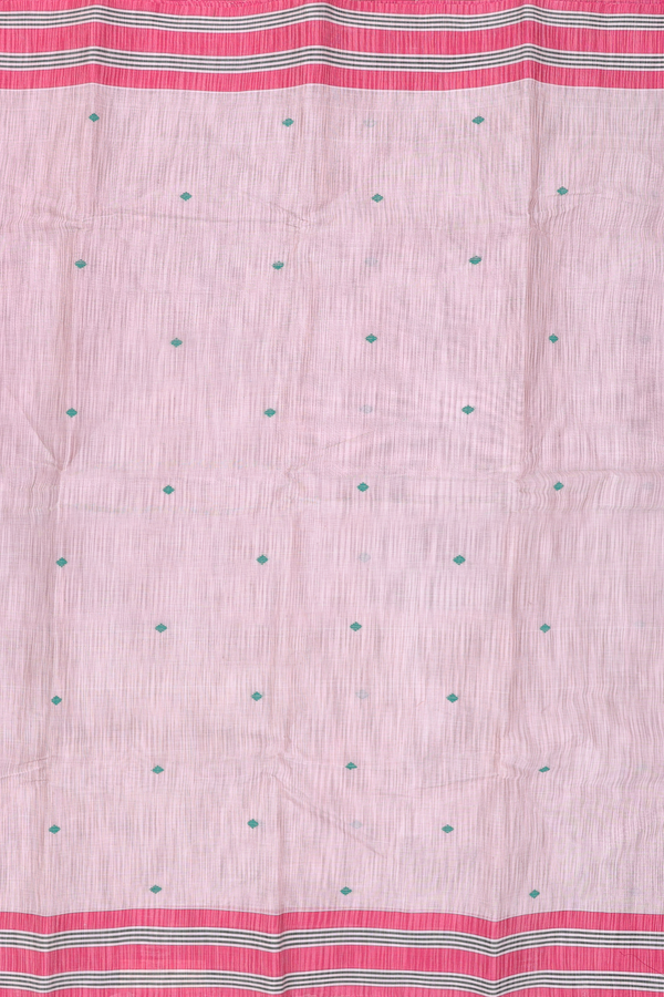 Kanchi Cotton Saree In Light Pink With Threadwork Buttas