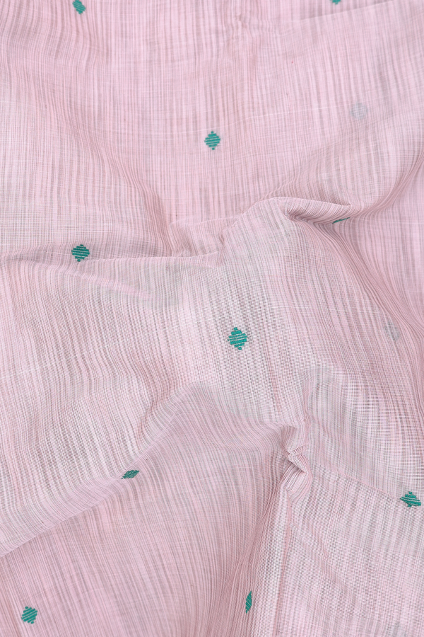 Kanchi Cotton Saree In Light Pink With Threadwork Buttas