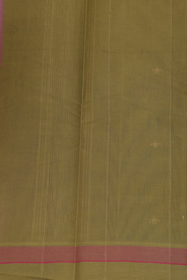 Kanchi Cotton Saree In Brown With Threadwork Buttas