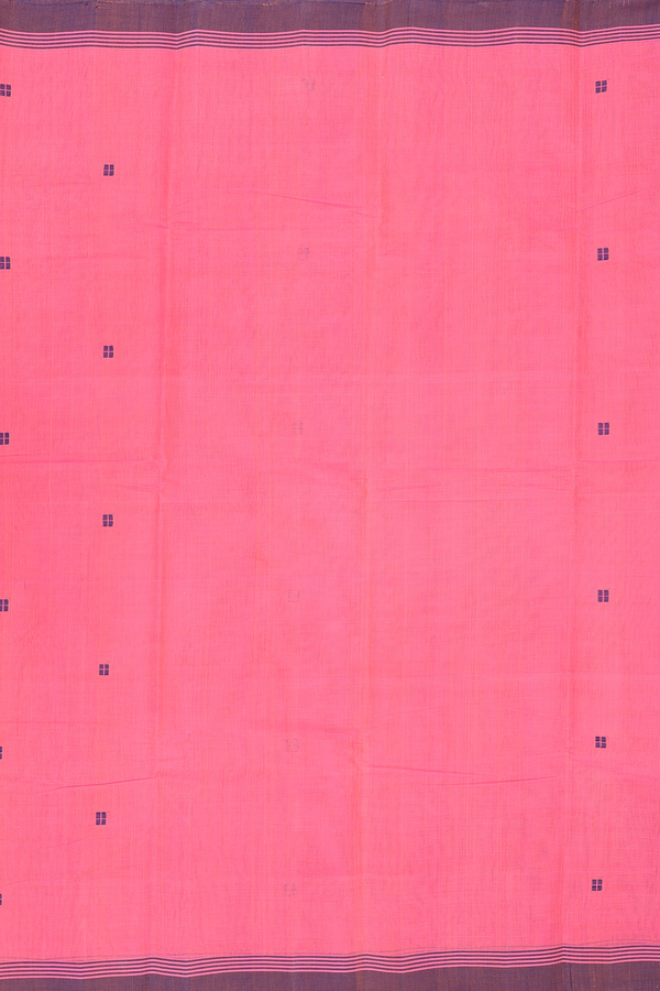 Kanchi Cotton Saree In Pink With Threadwork Buttas