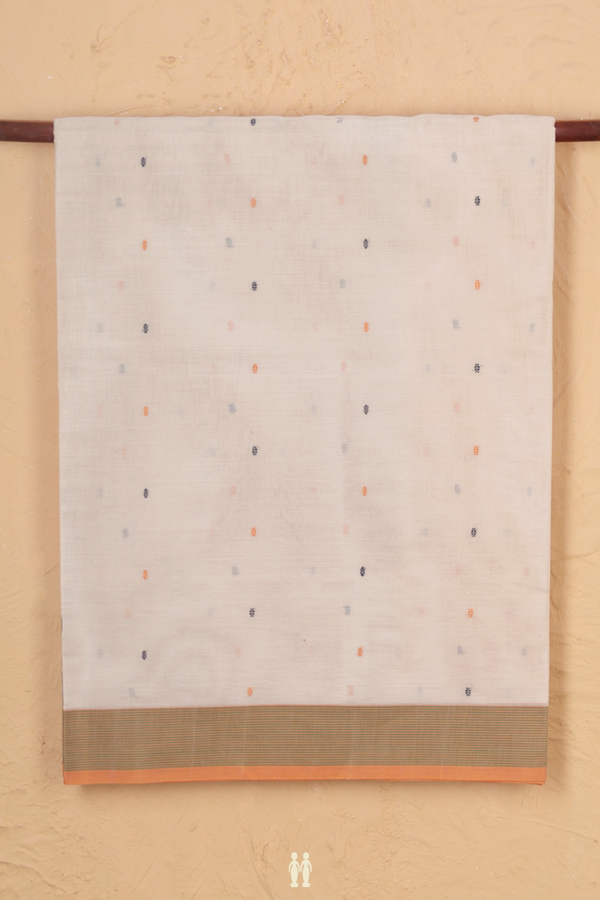 Coimbatore Cotton Saree In Cream With Threadwork Buttis