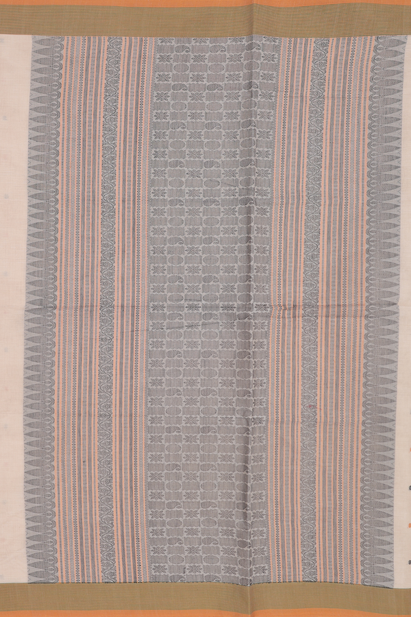 Coimbatore Cotton Saree In Cream With Threadwork Buttis