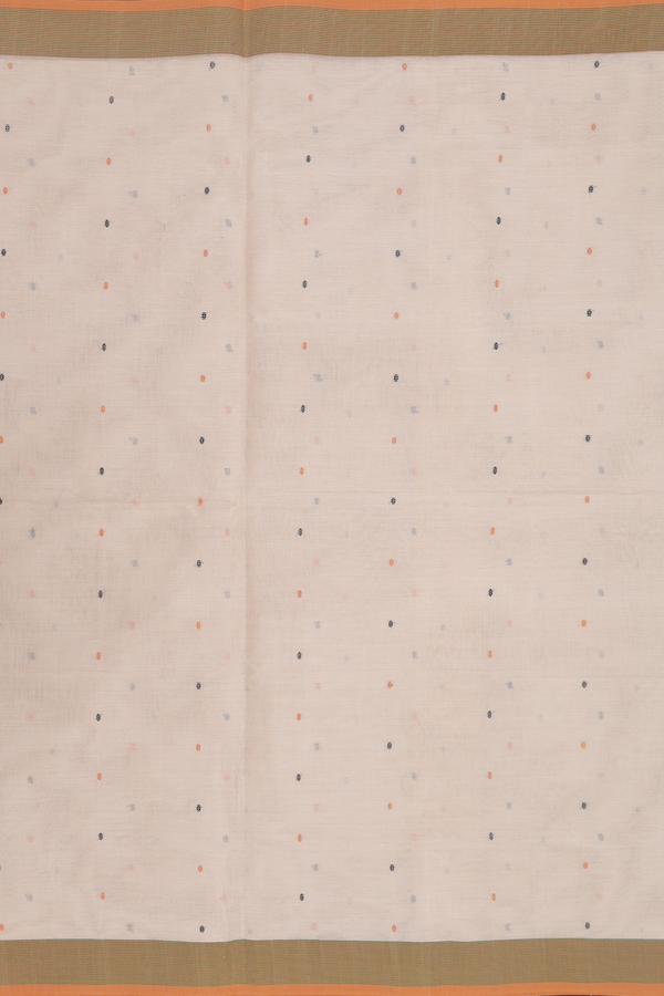 Coimbatore Cotton Saree In Cream With Threadwork Buttis