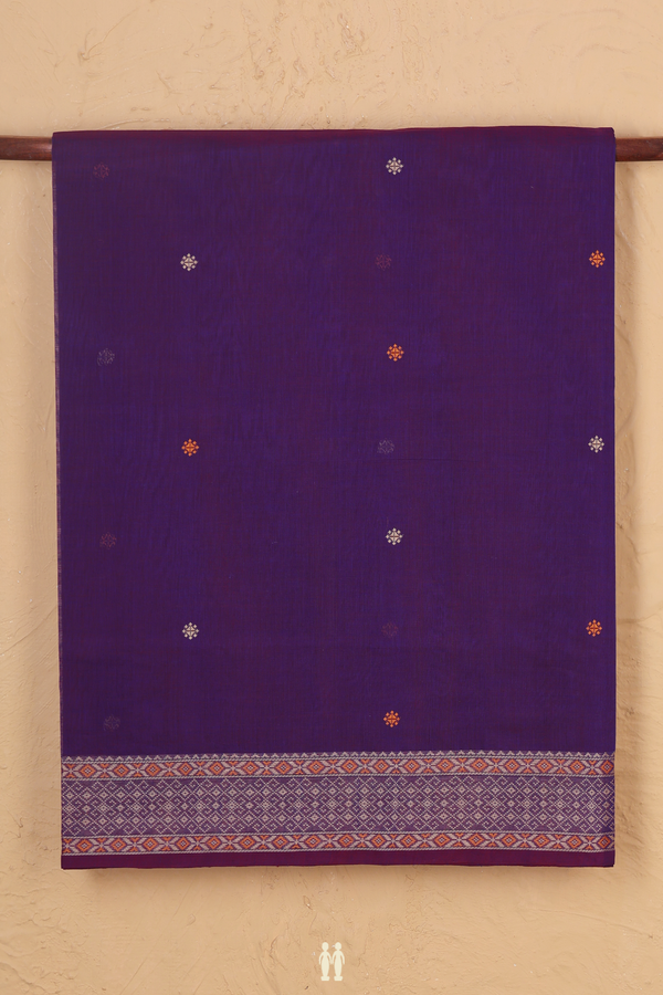 Coimbatore Cotton Saree In Purple With Threadwork Buttas