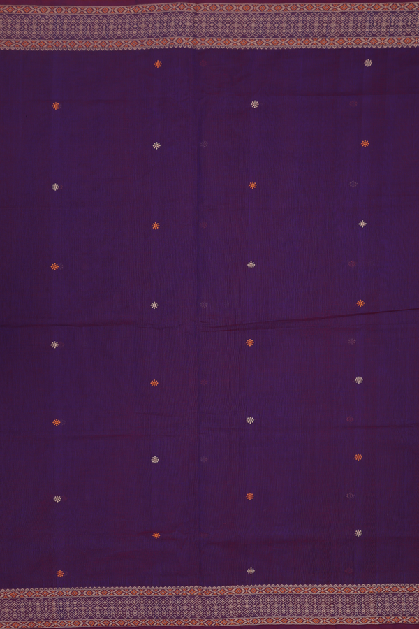 Coimbatore Cotton Saree In Purple With Threadwork Buttas