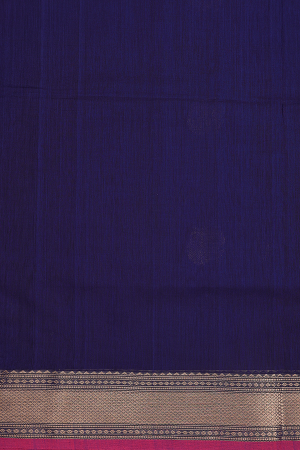 Coimbatore Cotton Saree In Royal Blue With Peacock Buttas