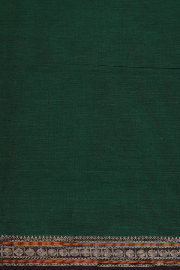 Coimbatore Cotton Saree In Forest Green With Paisley Buttas