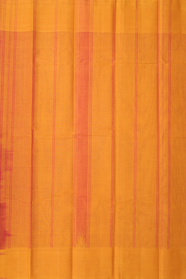 Kanchi Cotton Saree In Crimson Red With Contrast Border