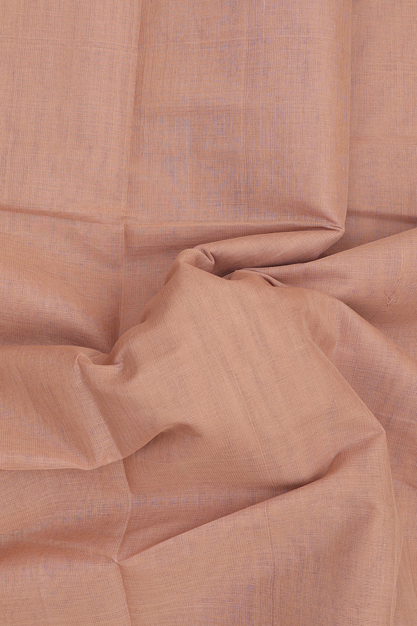 Kanchi Cotton Saree In Brown With Contrast Border