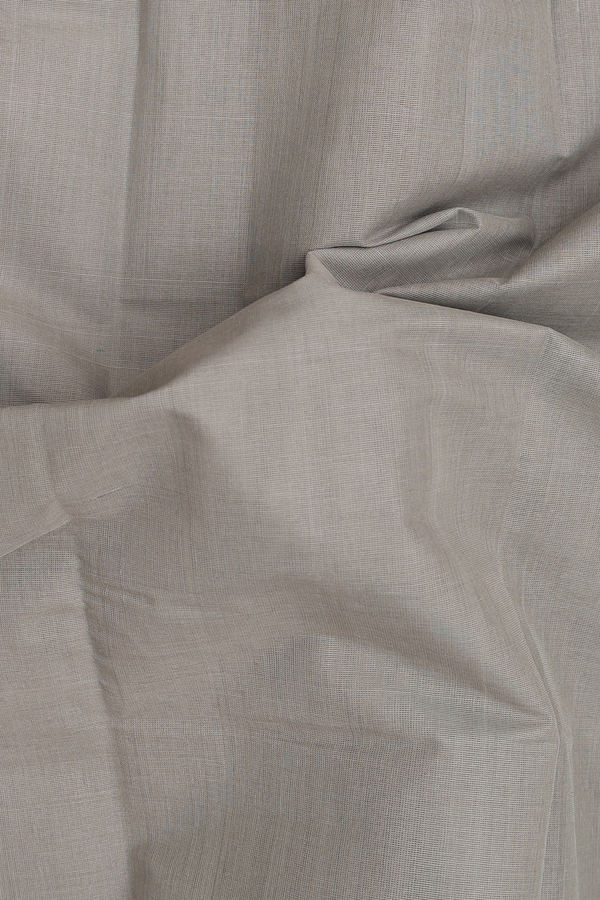 Chettinadu Cotton Saree In Greenish Grey With Contrast Border