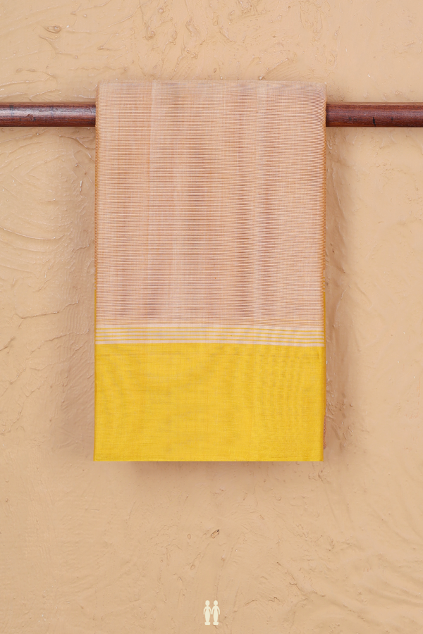 Chettinadu Cotton Saree In Tan Brown With Contrast Border