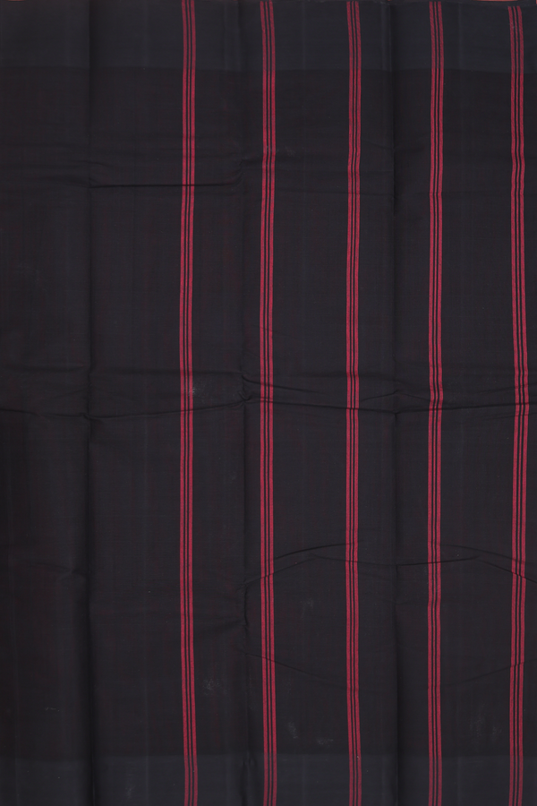Chettinadu Cotton Saree In Red With Stripes Design