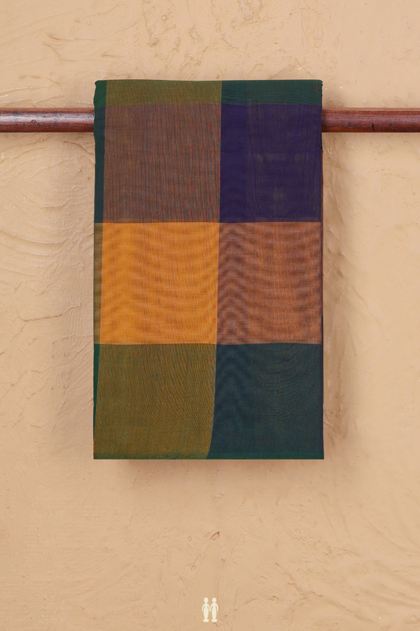 Chettinadu Cotton Saree In Multicolor With Checks Design