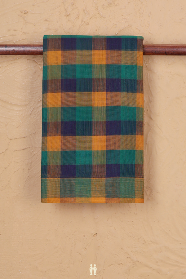 Chettinadu Cotton Saree In Multicolor With Checks Design