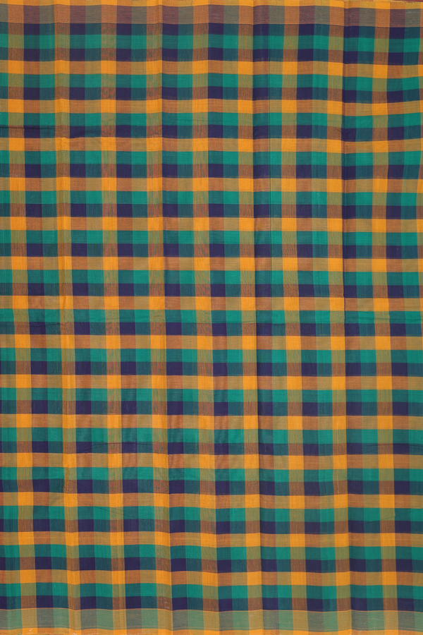 Chettinadu Cotton Saree In Multicolor With Checks Design