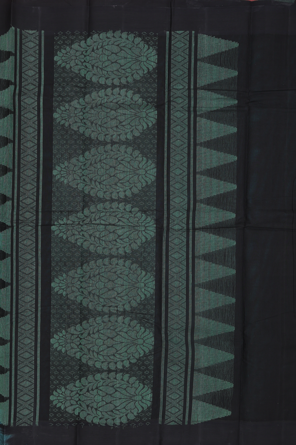 Kanchi Cotton Saree In Teal Blue With Floral Buttas