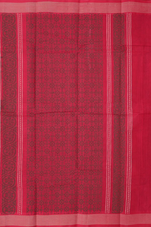 Kanchi Cotton Saree In Forest Green With Threadwork Buttas